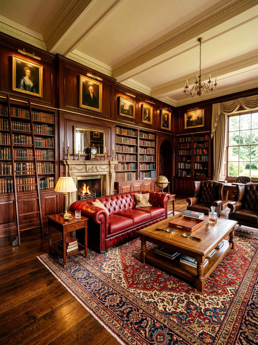 Traditional English Living Room Library - 30 library style living room ideas