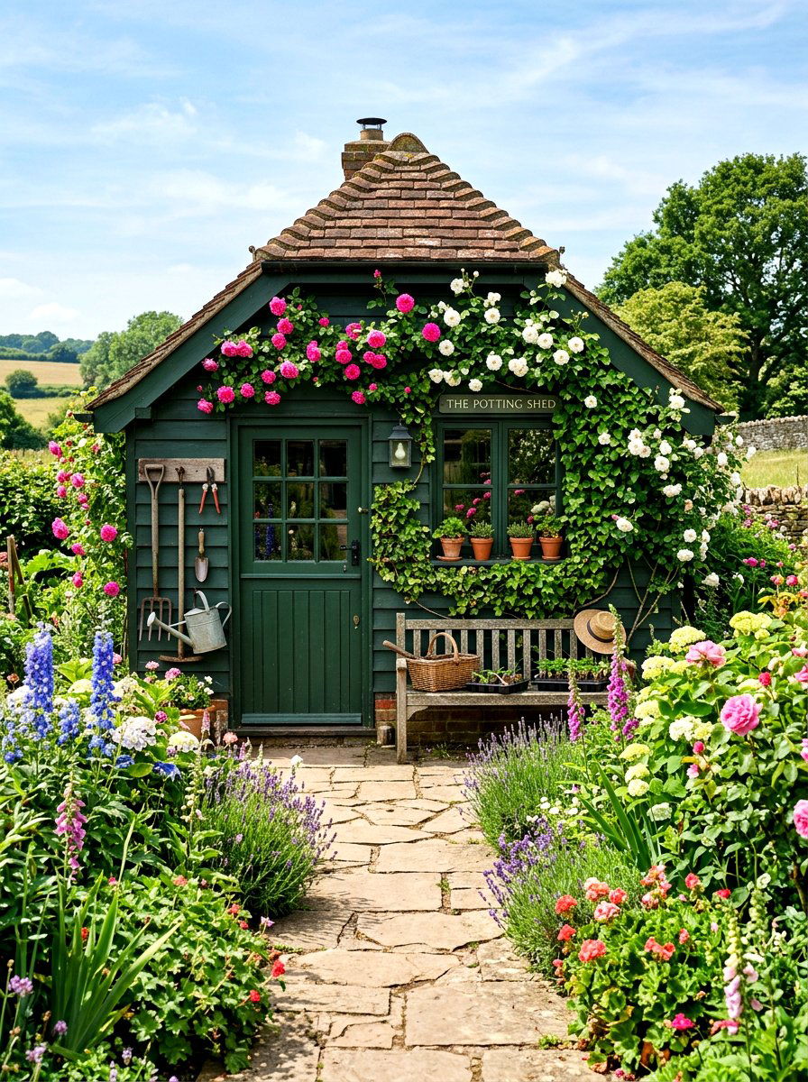 Traditional English potting shed - 30 reading shed ideas