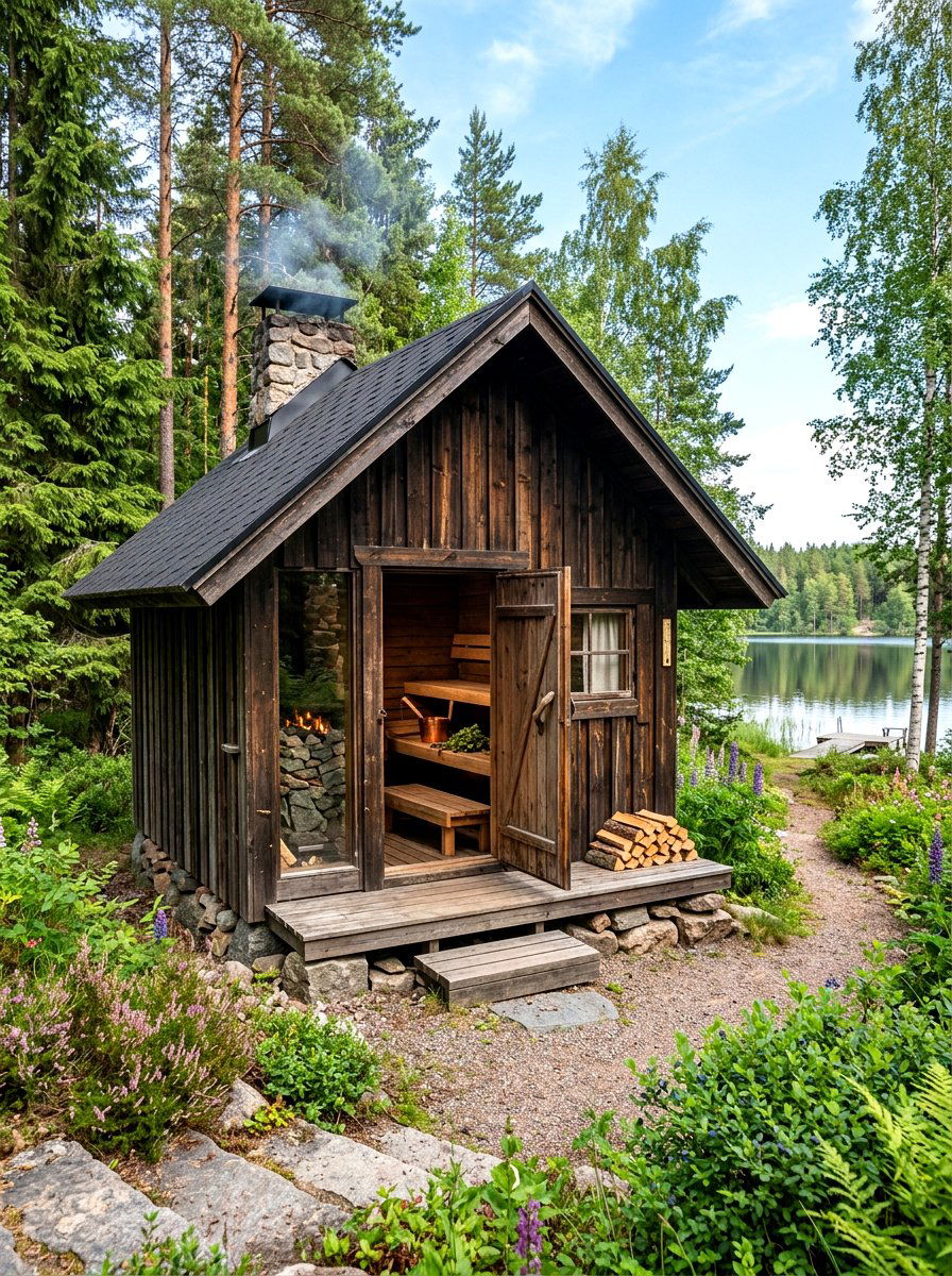 Traditional Finnish Sauna House - 30 sauna shed ideas