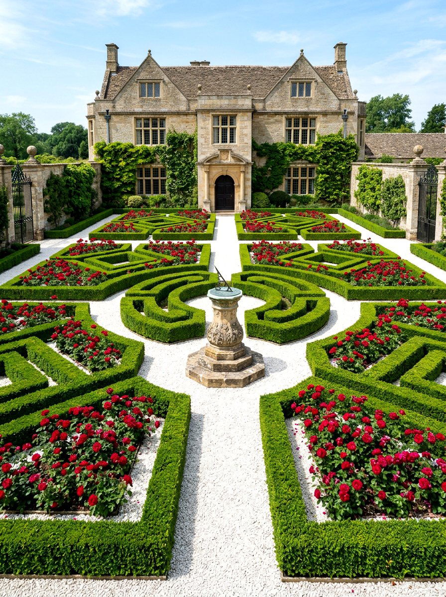 Traditional Formal Parterre - 30 courtyard style backyard ideas