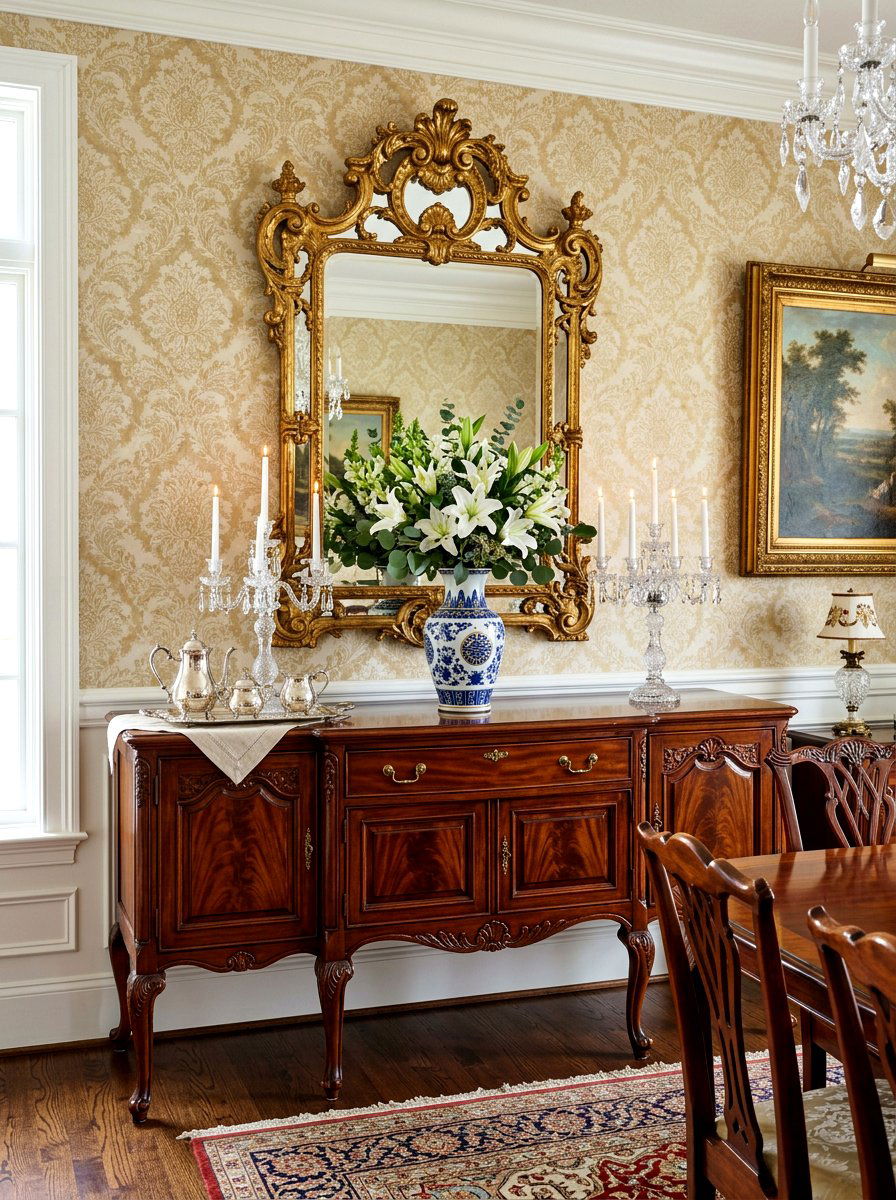 Traditional Formal Sideboard - 30 buffet table decor ideas