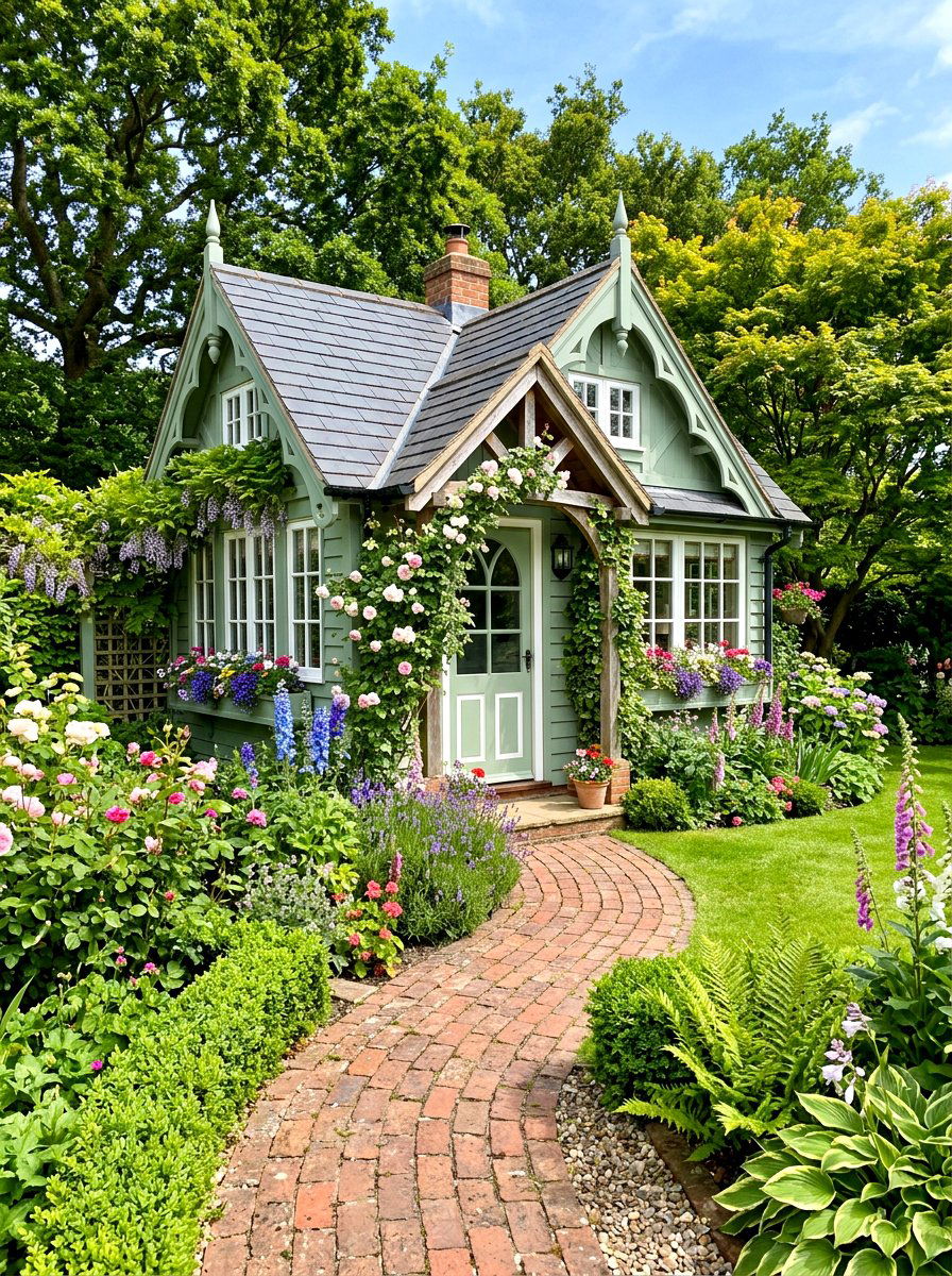 Traditional Garden House - 30 backyard studio shed ideas