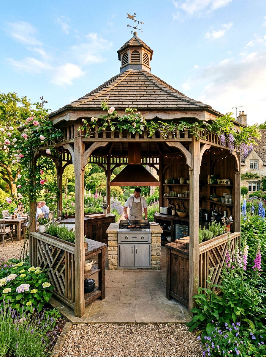 Traditional Gazebo Pavilion Kitchen - 30 outdoor pavilion kitchen ideas