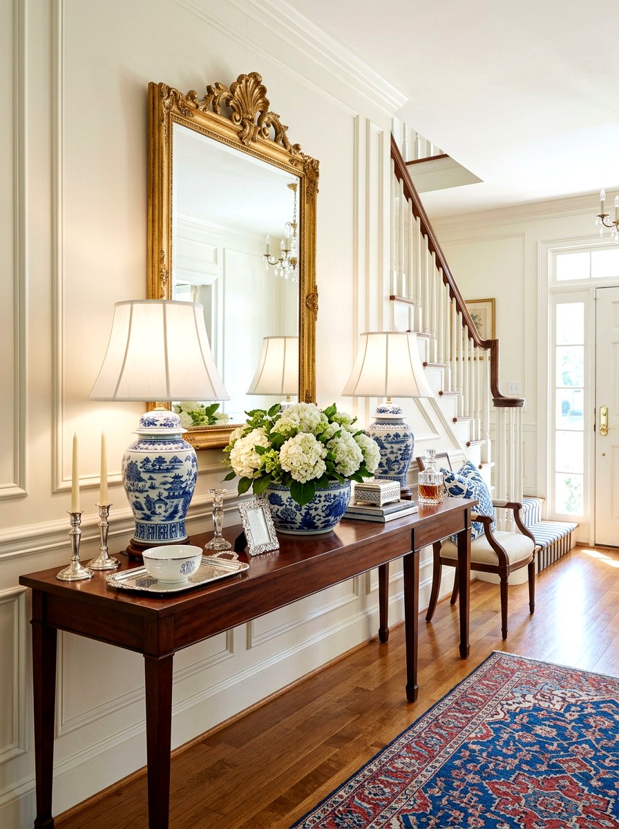 Traditional Ginger Jar Lamp - 30 console table lamp ideas