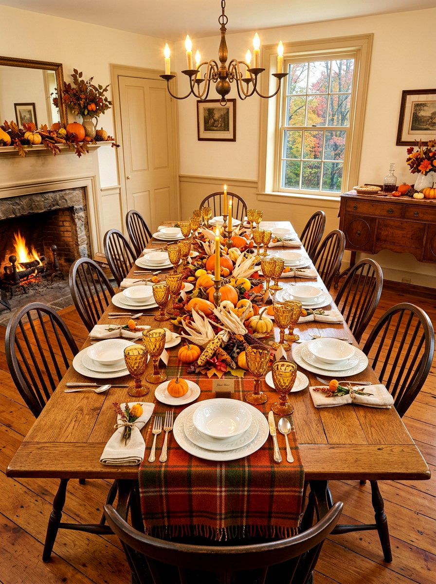Traditional Harvest Table Setting - 30 Thanksgiving table decor ideas