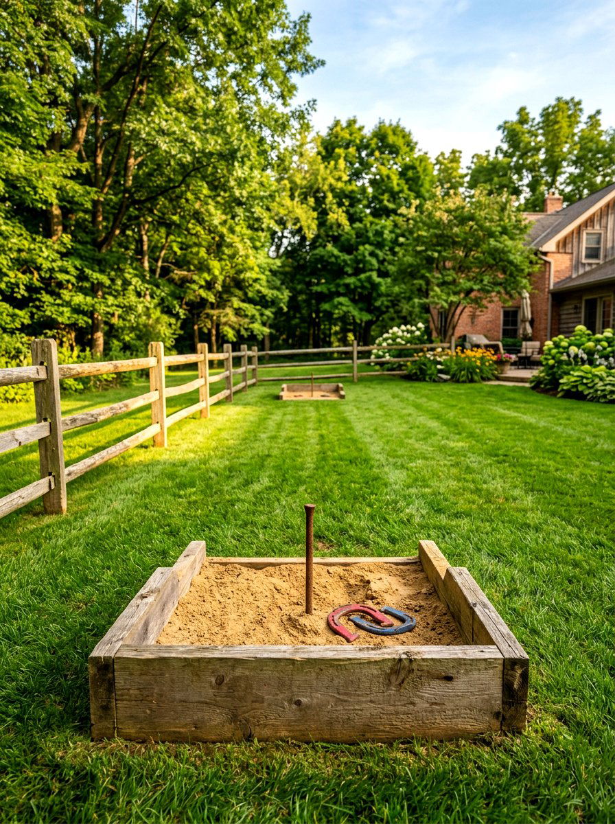 Traditional Horseshoe Pits - 30 backyard game area ideas