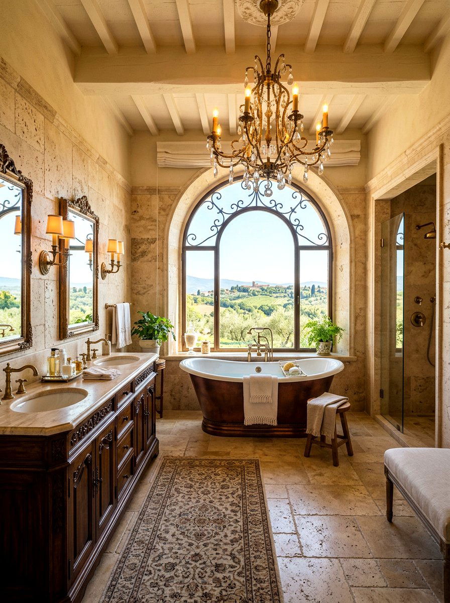 Traditional Italian Villa Bathroom - 30 Mediterranean bathroom ideas