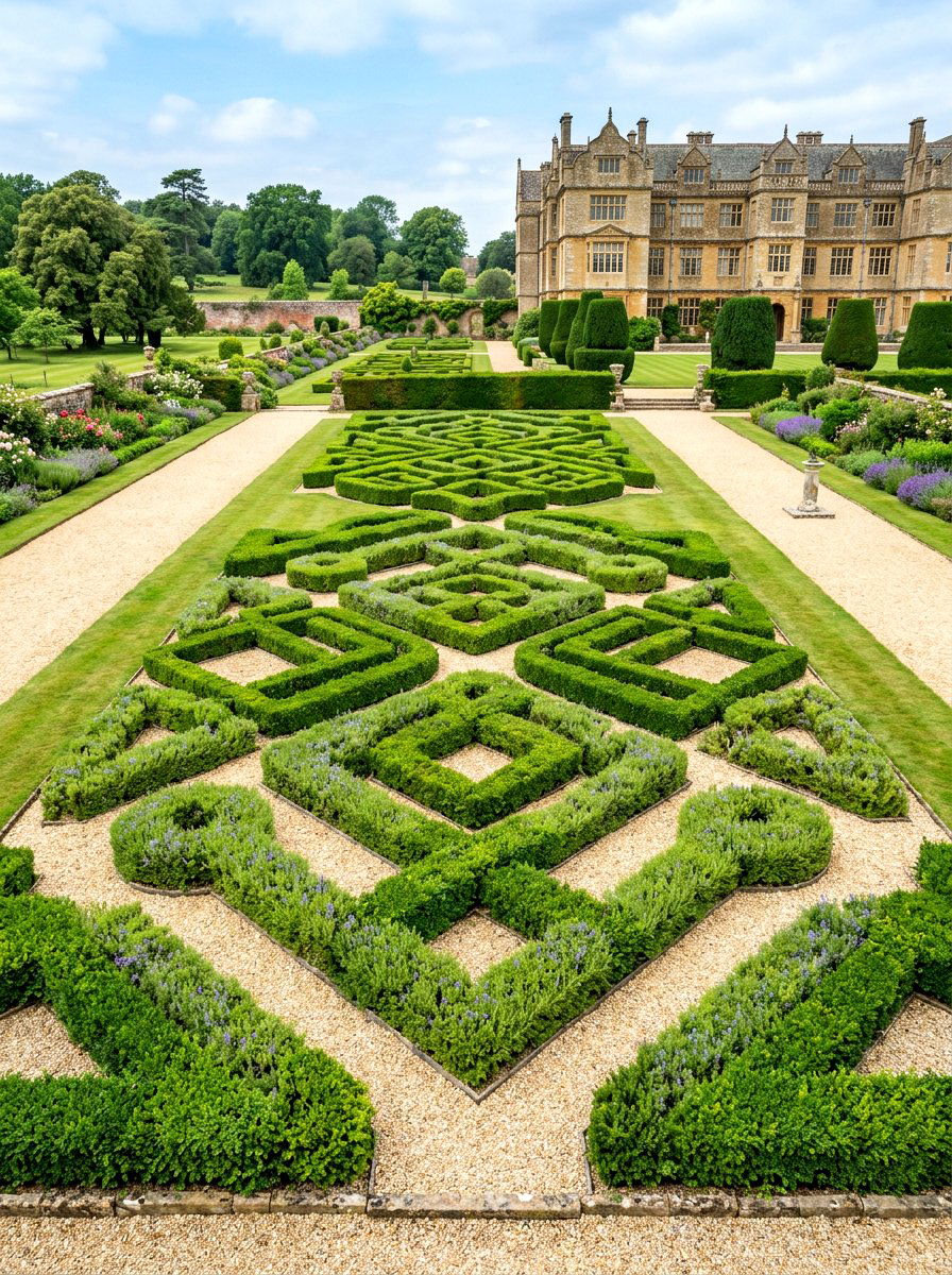Traditional Knot Garden - 30 medicinal herb garden ideas