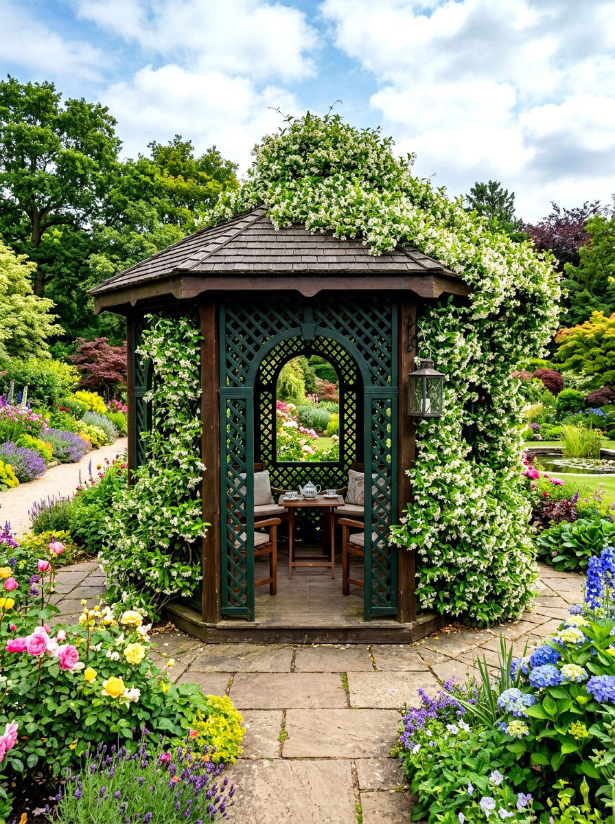 Traditional Lattice Tea Gazebo - 30 garden tea gazebo ideas