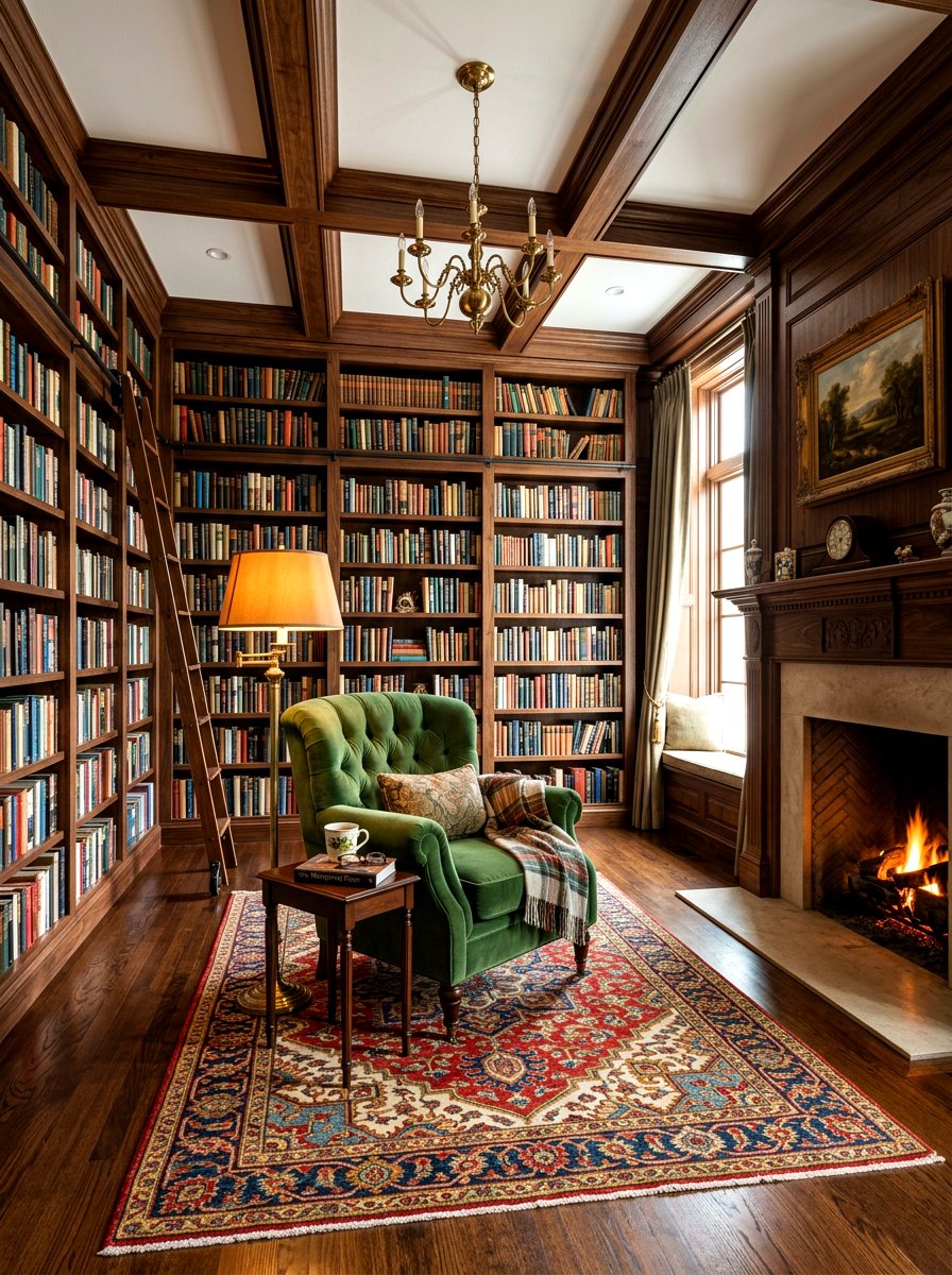 Traditional Library Living Room - 30 Nancy Meyers living room ideas