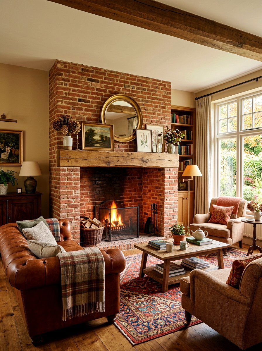 Traditional Living Room Brick Fireplace - 30 collected traditional living room ideas