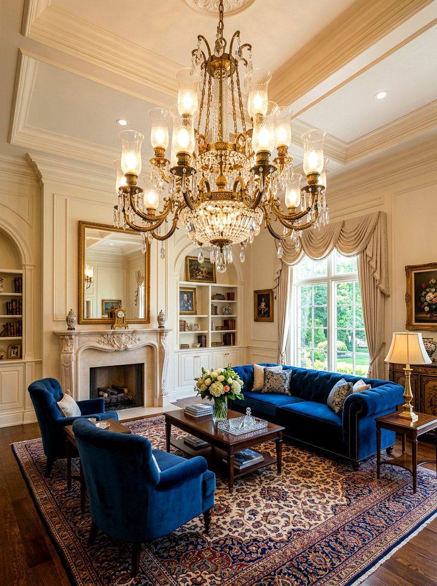Traditional Living Room Chandelier Lighting - 30 layered traditional living room ideas