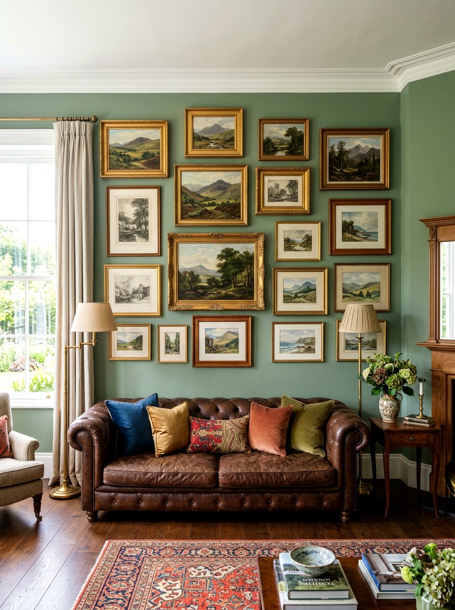 Traditional Living Room Gallery Wall - 30 layered traditional living room ideas