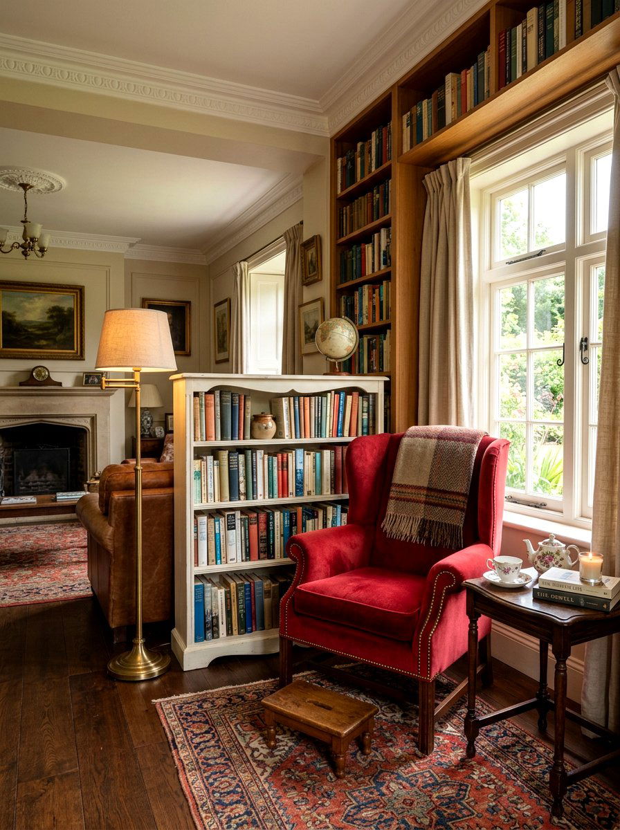 Traditional Living Room Library Nook - 30 layered traditional living room ideas