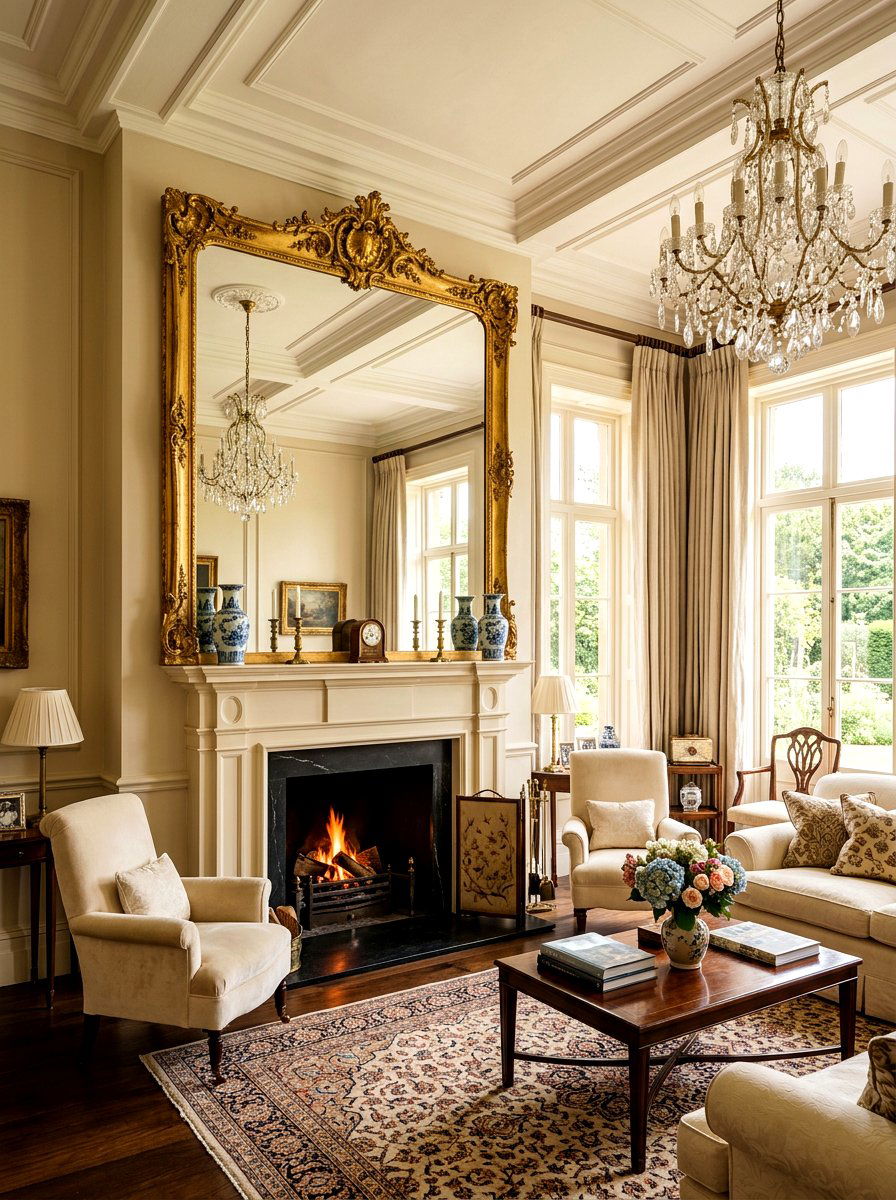 Traditional Living Room Mirror Placement - 30 layered traditional living room ideas