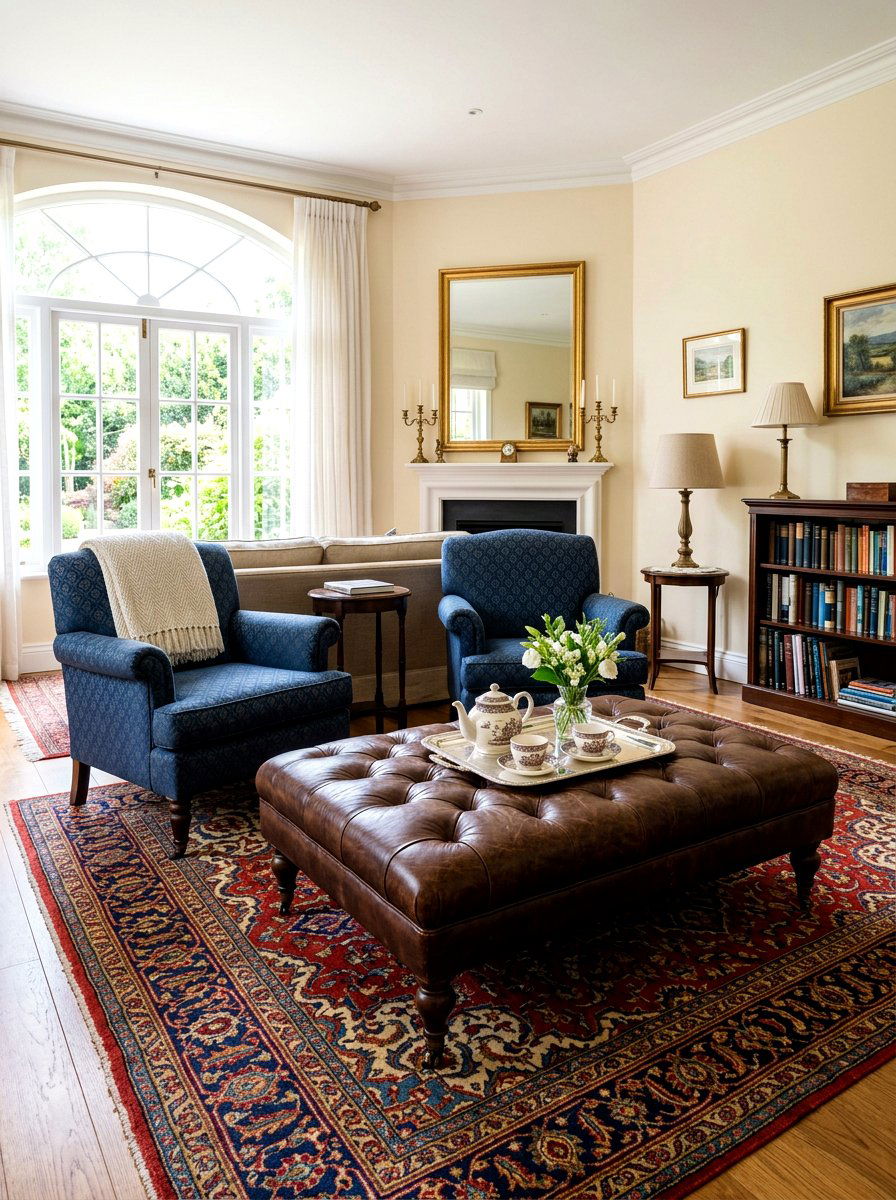 Traditional Living Room Ottoman Coffee Table - 30 layered traditional living room ideas