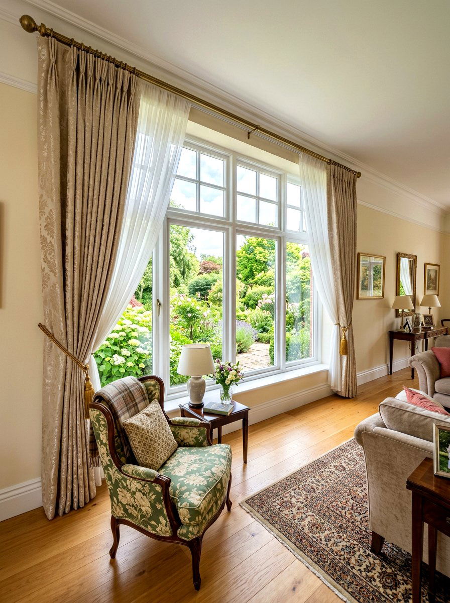 Traditional Living Room Window Treatments - 30 layered traditional living room ideas