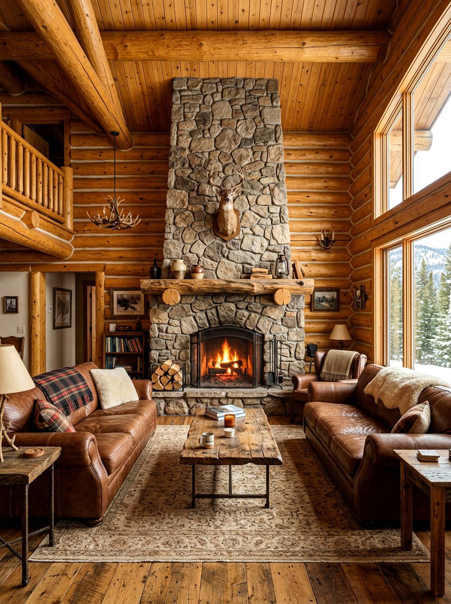 Traditional Log Walls - 30 ski chalet decor ideas