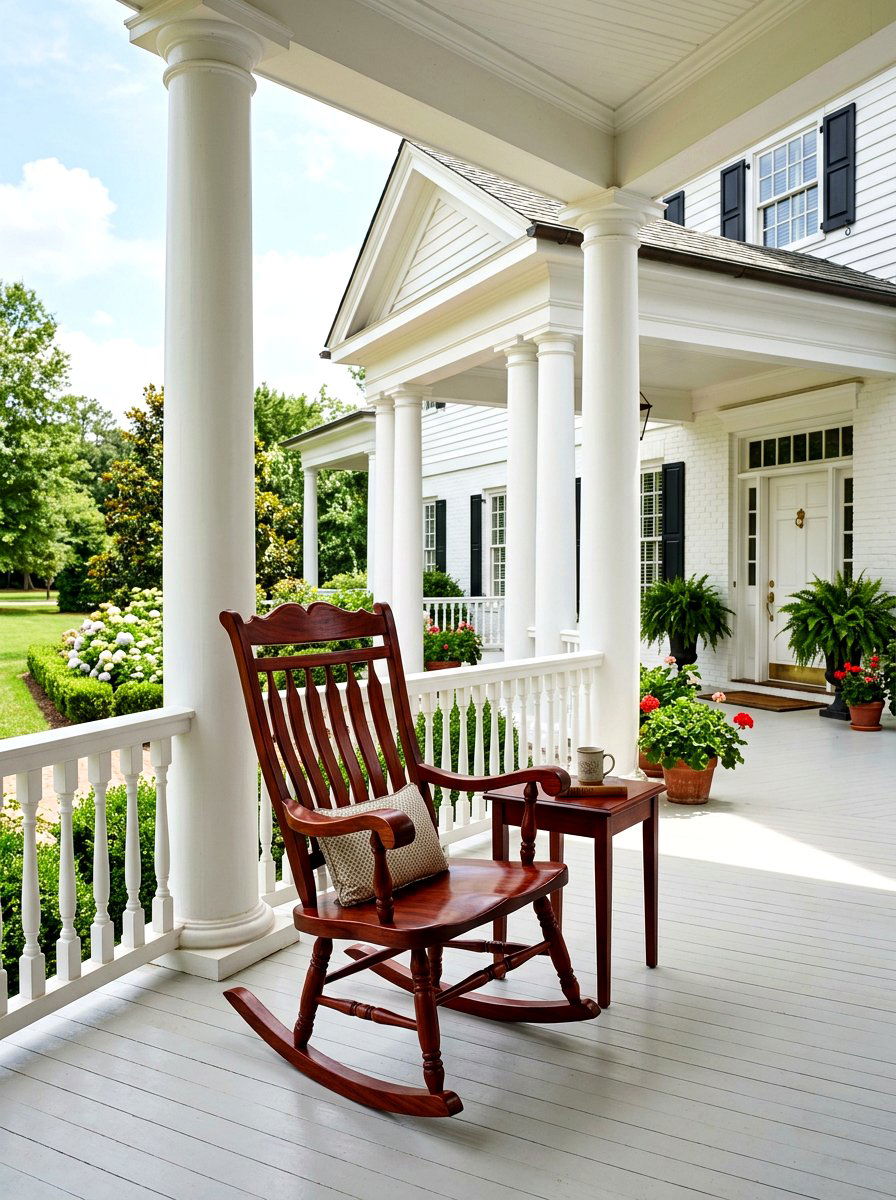 Traditional Mahogany Rocking Chair - 30 porch rocking chair ideas