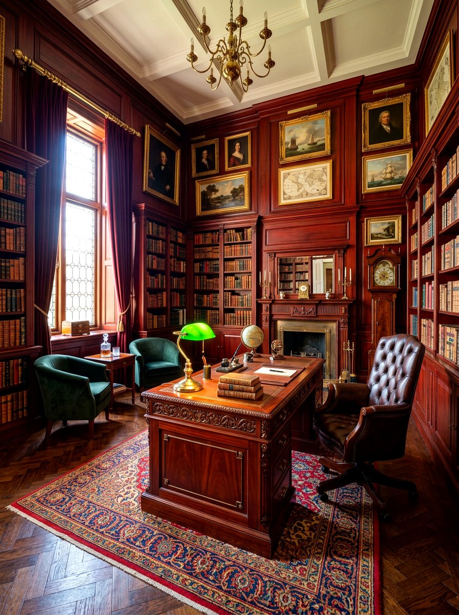 Traditional Mahogany Study - 30 classic office library ideas