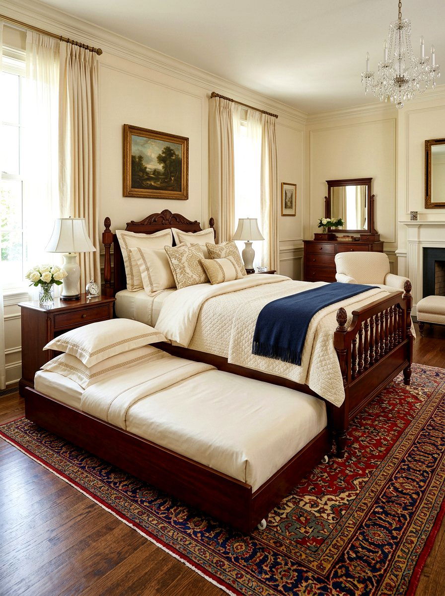 Traditional Mahogany Trundle Bed - 30 trundle bed ideas