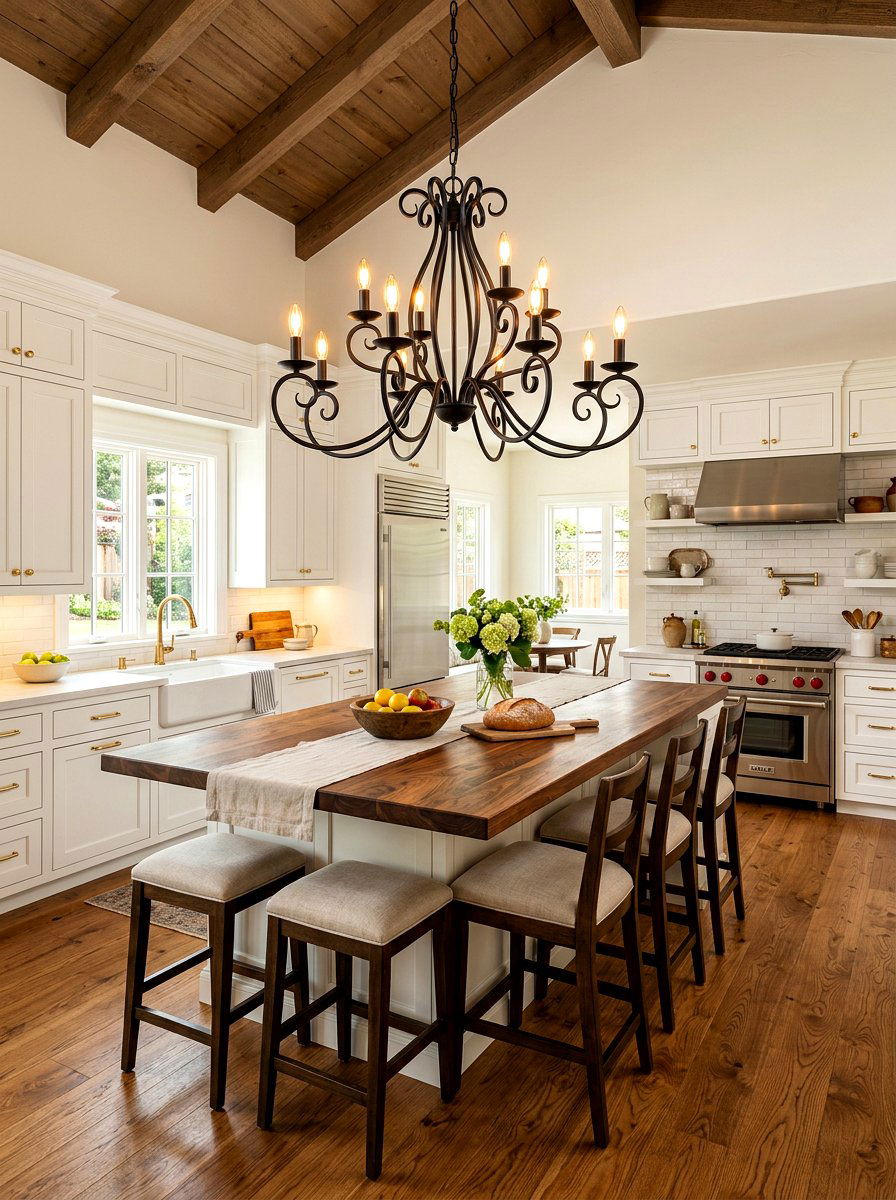Traditional Multi Arm Chandelier - 30 kitchen lighting ideas