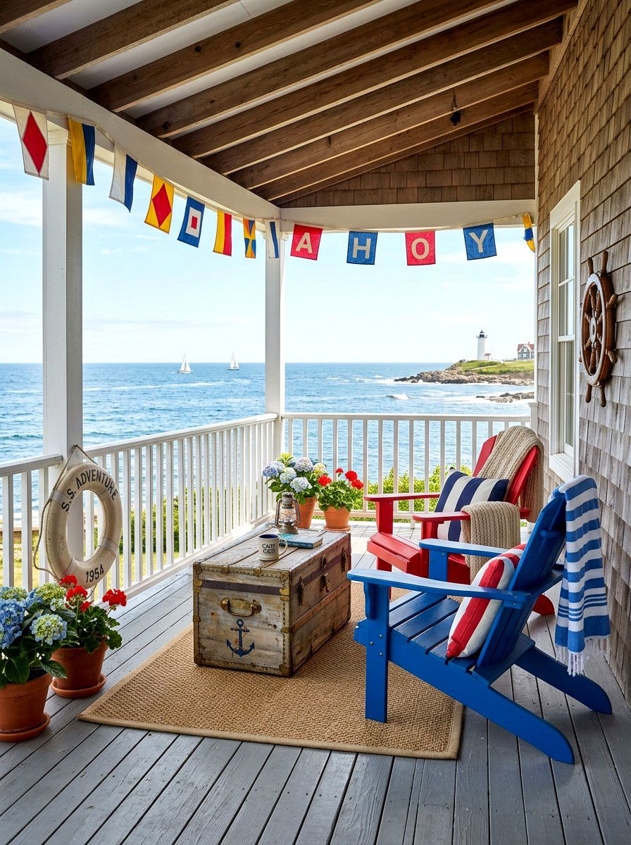 Traditional Nautical Porch - 30 seaside porch ideas
