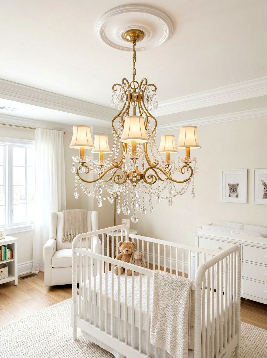 Traditional Nursery Chandelier - 30 old money nursery ideas