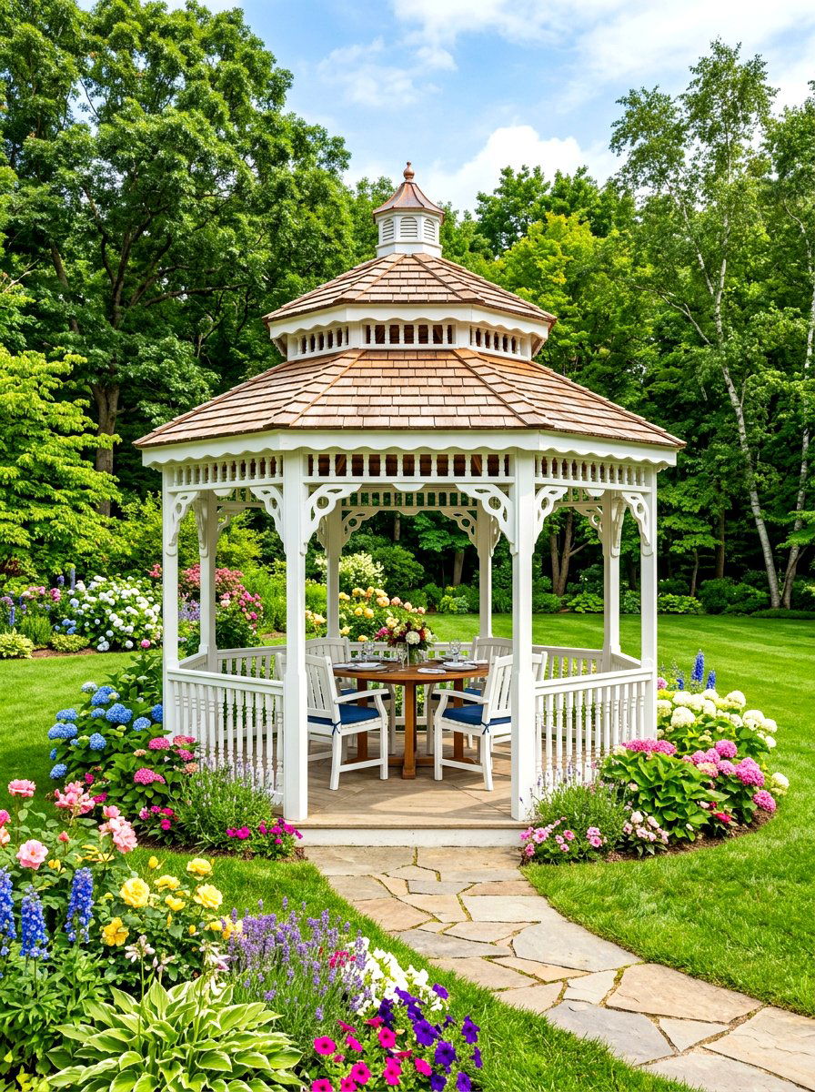Traditional Octagonal Gazebo - 30 wooden gazebo ideas