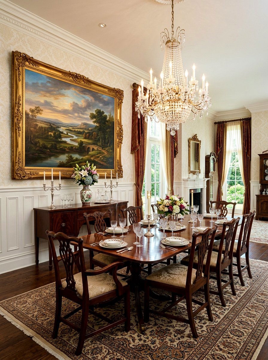 Traditional Oil Landscape - 30 dining room wall art ideas