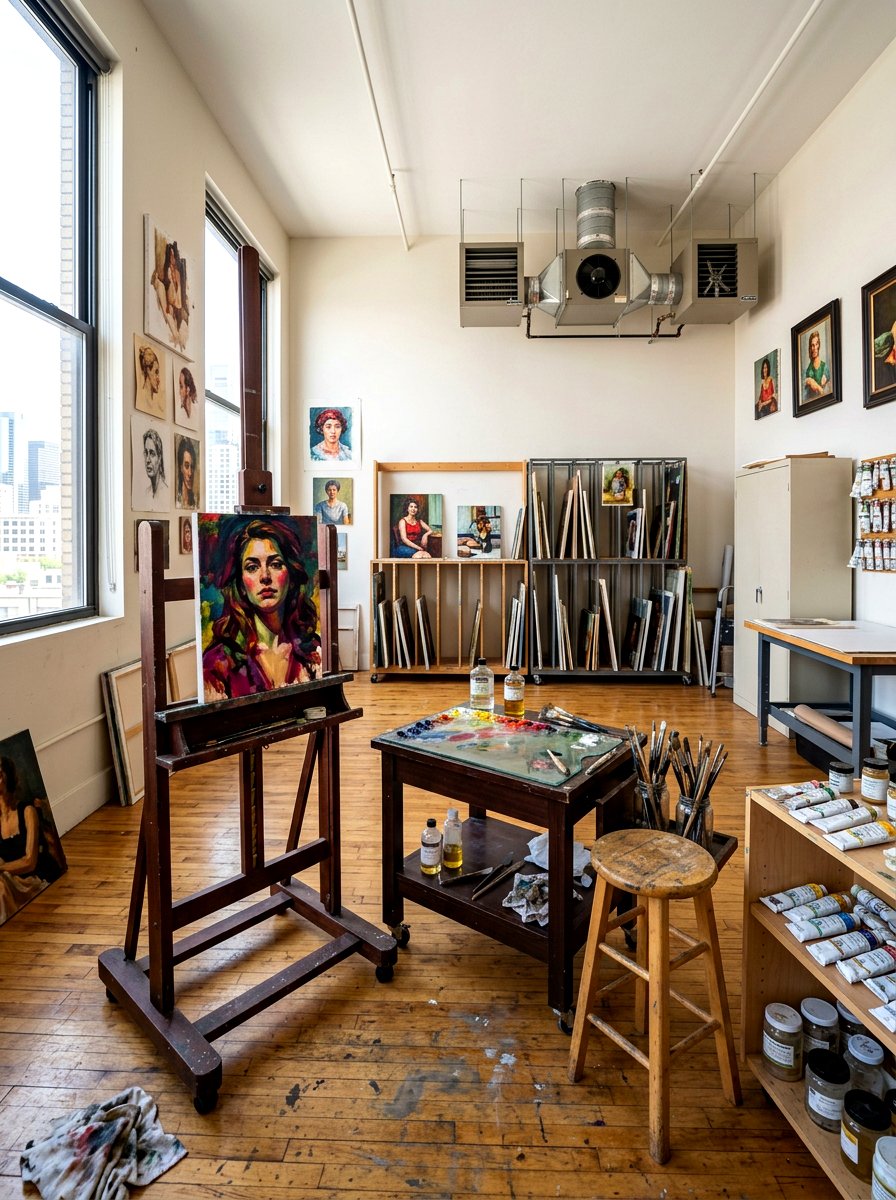 Traditional Oil Painting Art Studio - 30 art studio room ideas