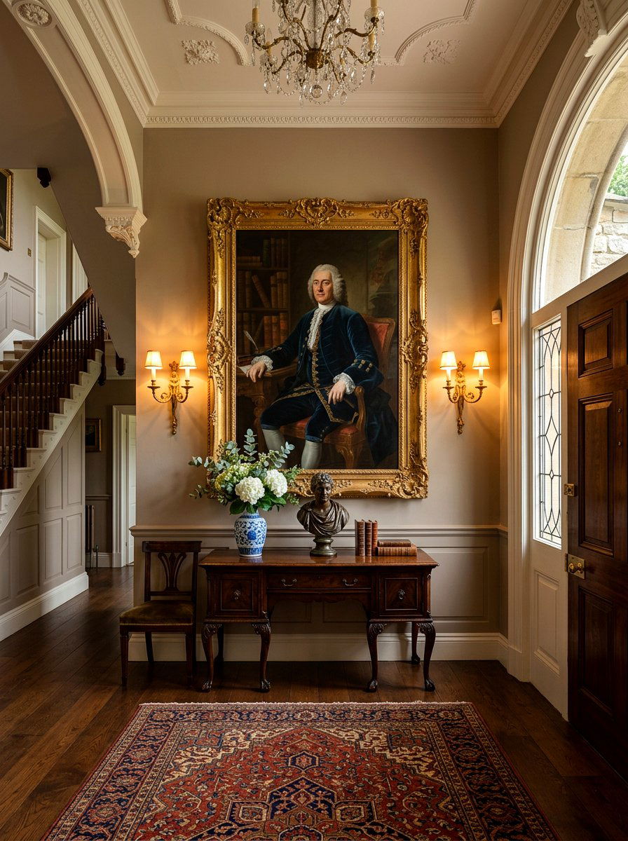 Traditional Oil Painting Entry - 30 art wall foyer ideas