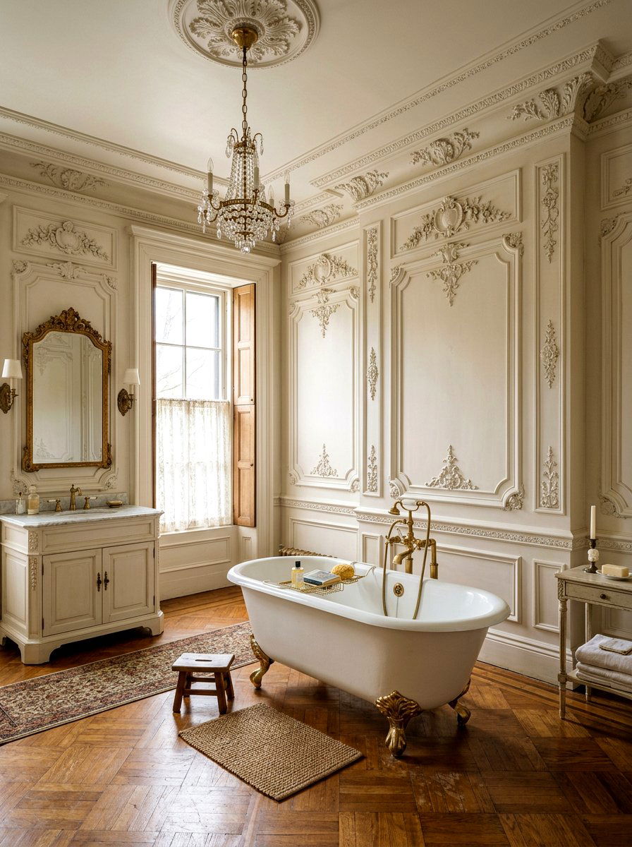 Traditional Ornate Wall Molding Bathroom - 30 panel molding bathroom ideas