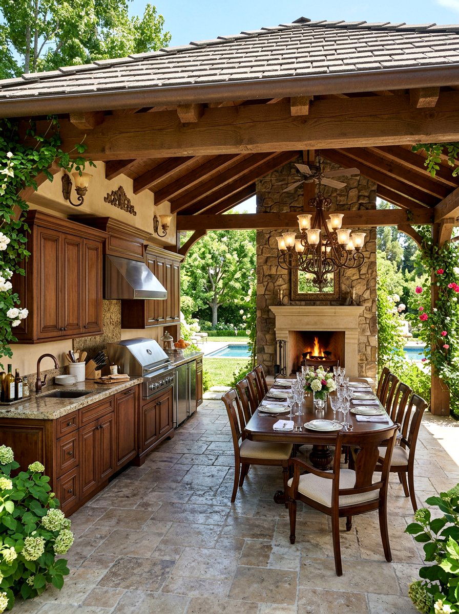 Traditional Outdoor Kitchen - 30 outdoor kitchen lounge ideas