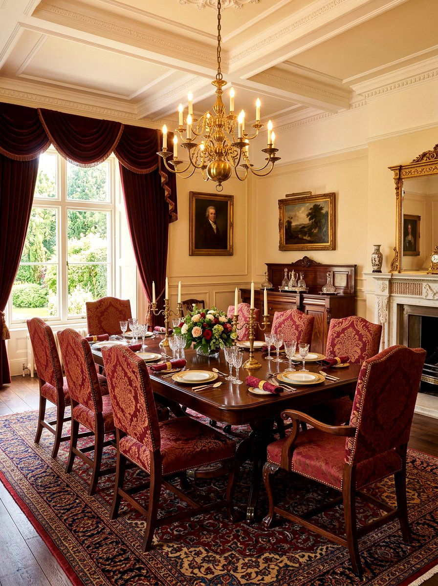 Traditional Oxblood Dining Furniture - 30 oxblood fall dining room ideas