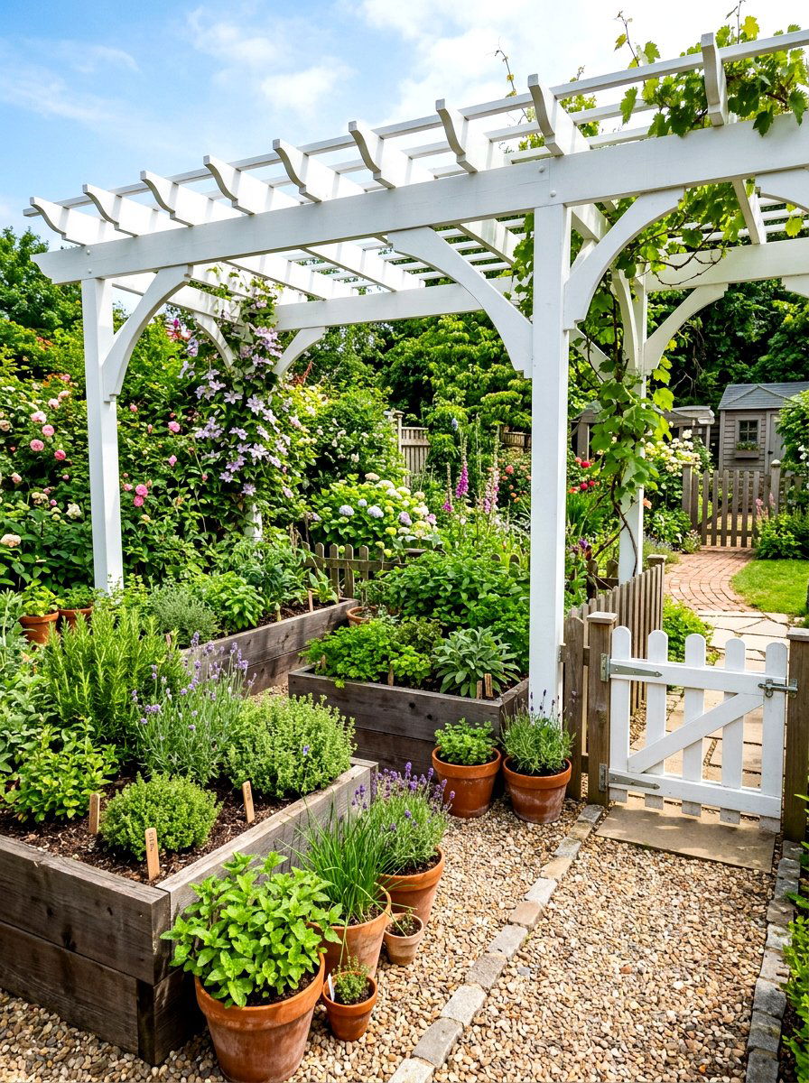 Traditional Pergola For Herb Garden - 30 small pergola ideas