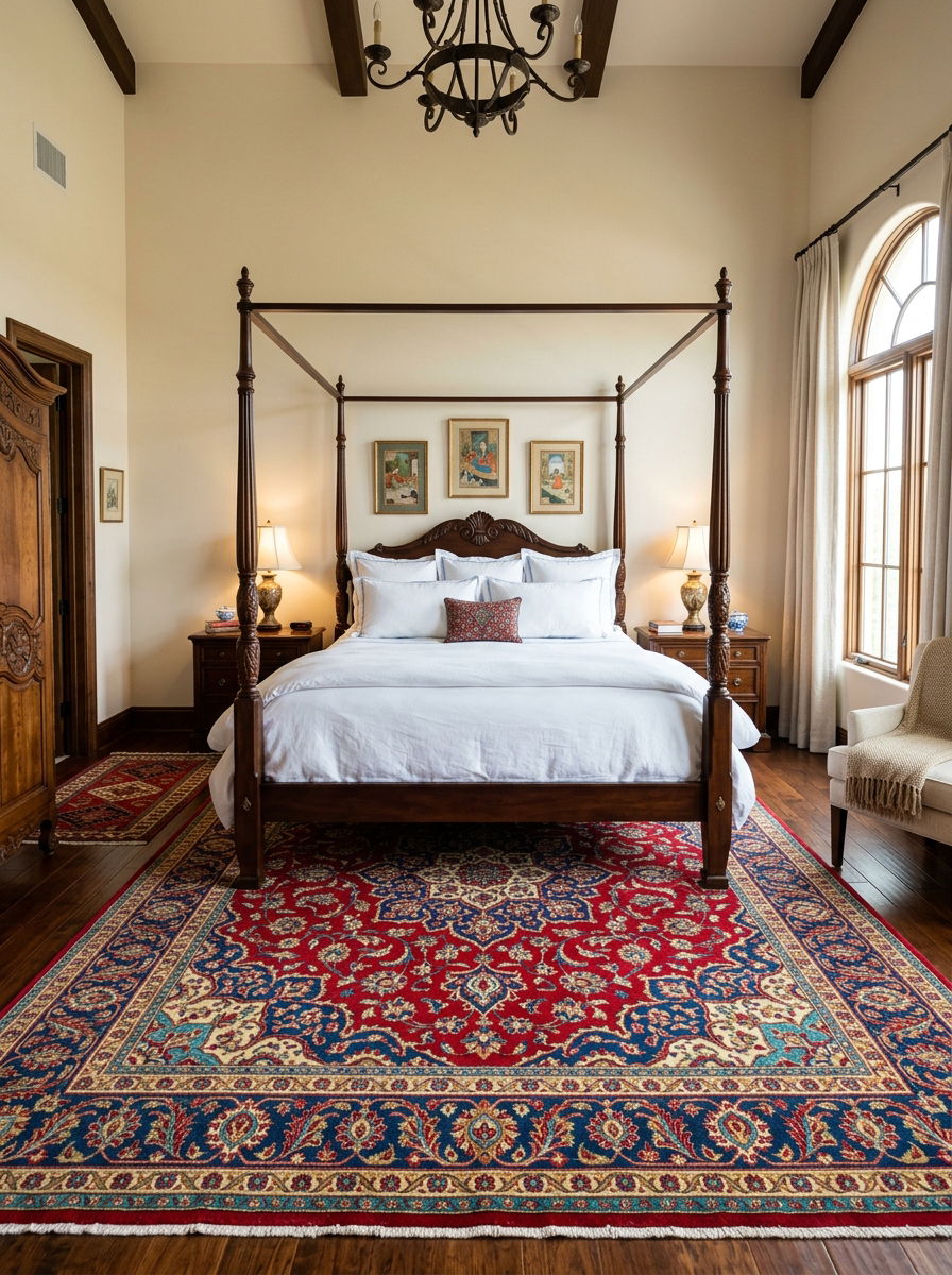 Traditional Persian Rug Bedroom - 30 heirloom bedroom decor ideas