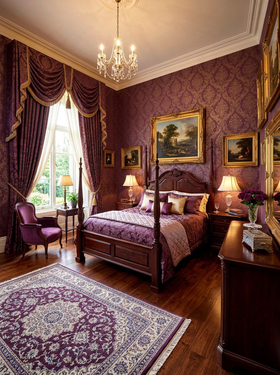 Traditional Plum Bedroom - 30 plum bedroom ideas