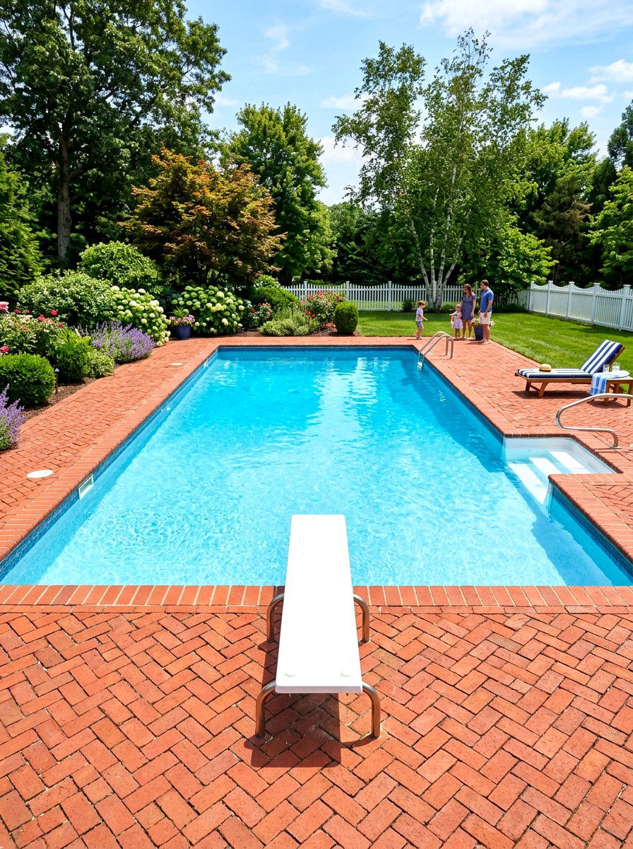 Traditional Pool Brick Pavers - 30 family pool ideas