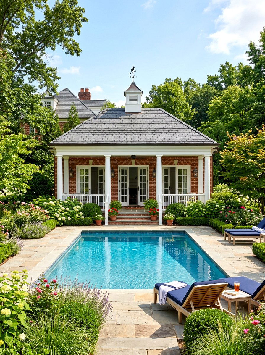 Traditional Pool House - 30 pool house ideas
