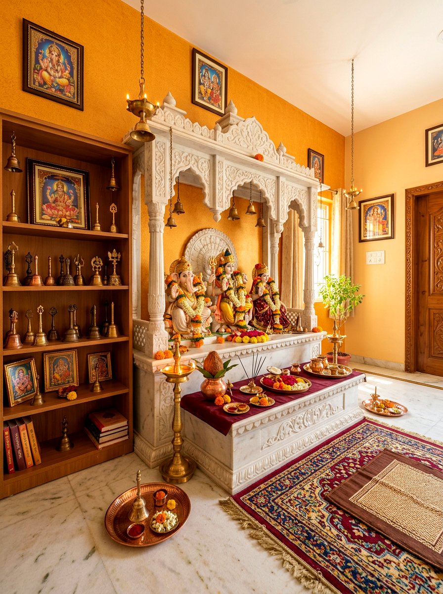 Traditional Puja Room - 30 home altar ideas