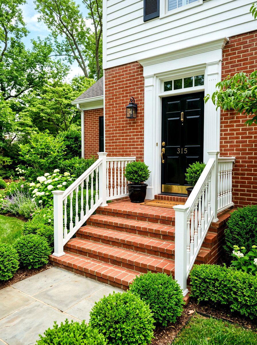 Traditional Red Brick Stoop - 30 brick stoop ideas