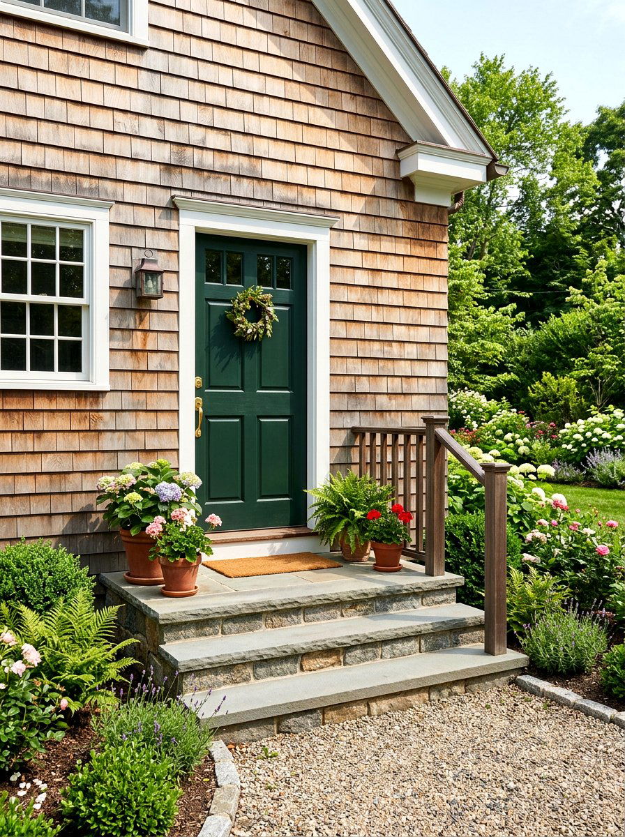 Traditional Shingle Siding Stoop - 30 cottage stoop ideas