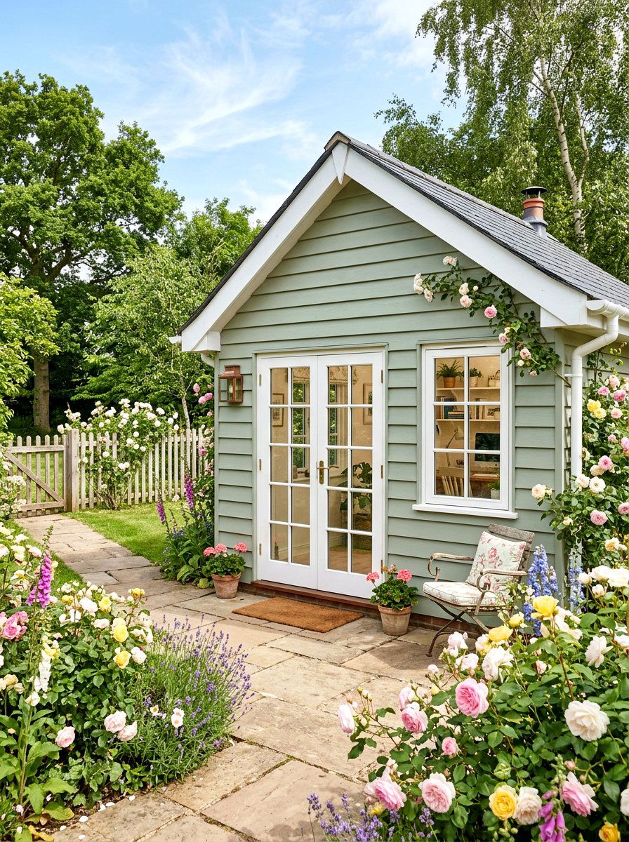 Traditional Shiplap Garden Room - 30 office shed garden ideas