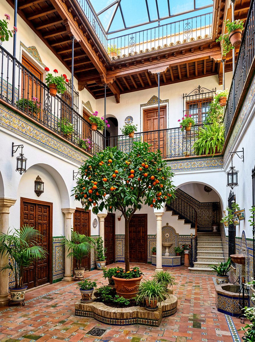 Traditional Spanish Courtyard - 30 atrium house ideas