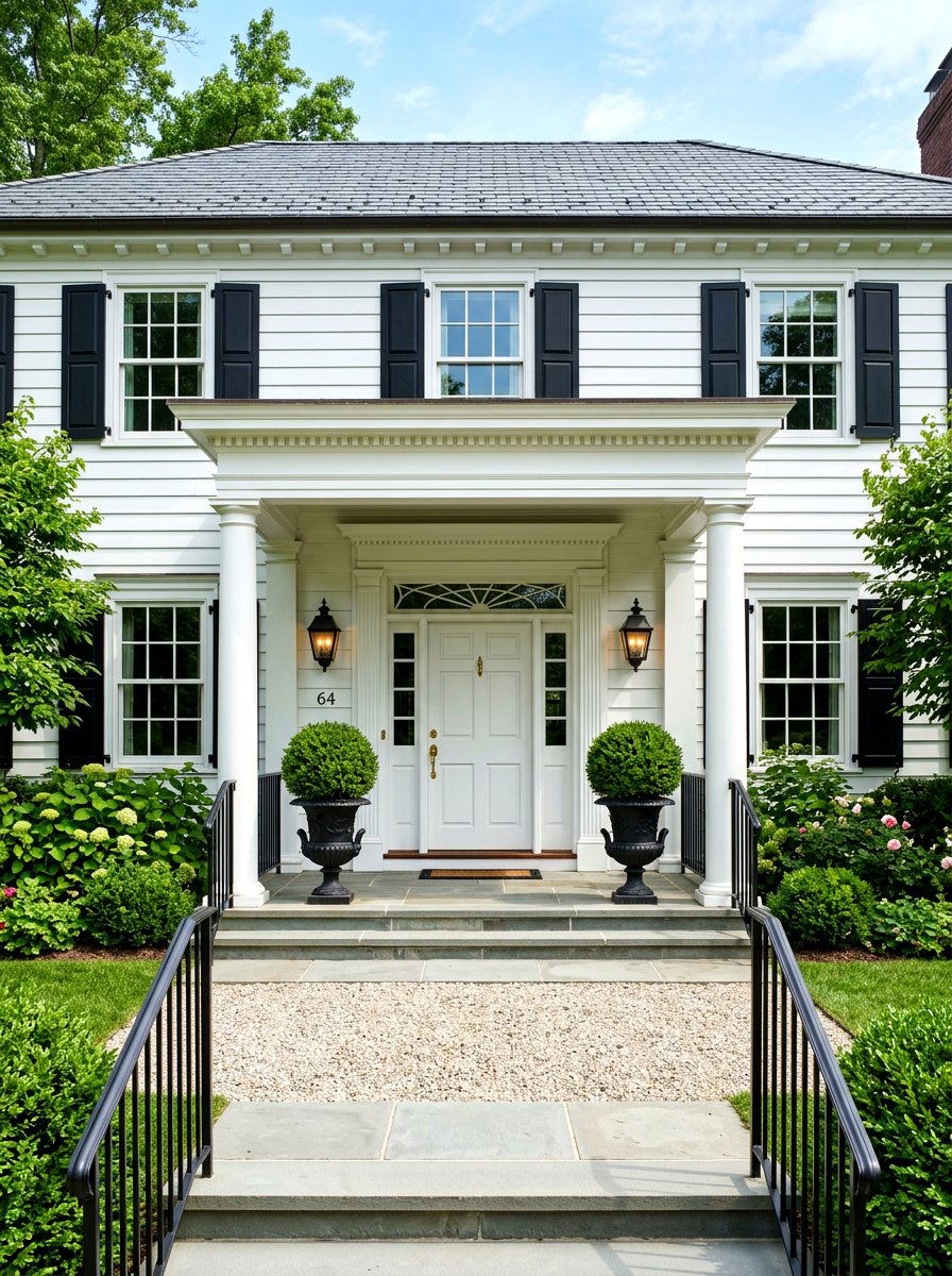 Traditional Symmetrical Entry - 30 Pinterest front porch decor ideas
