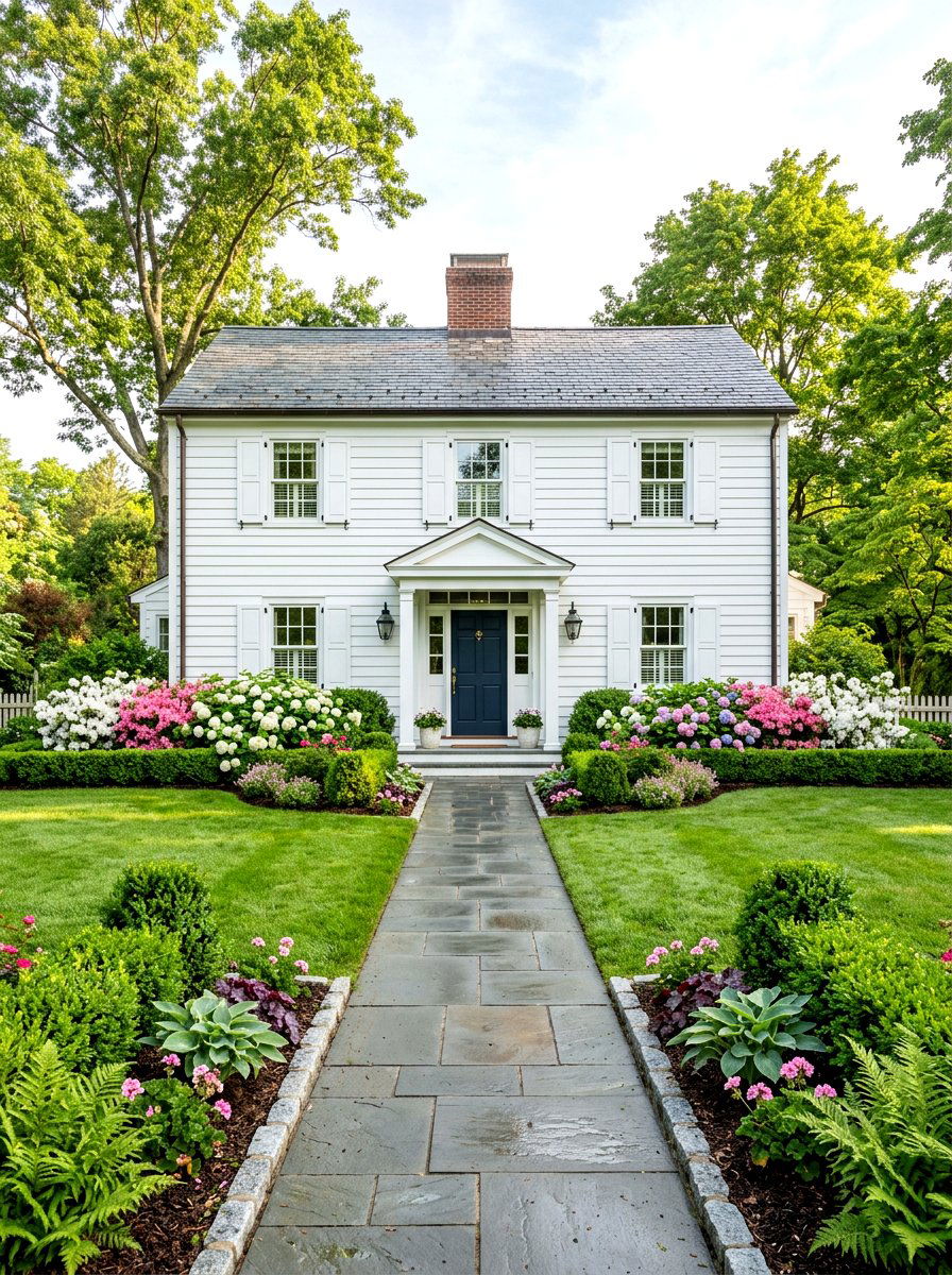 Traditional Symmetrical Foundation Planting - 30 symmetrical front yard ideas