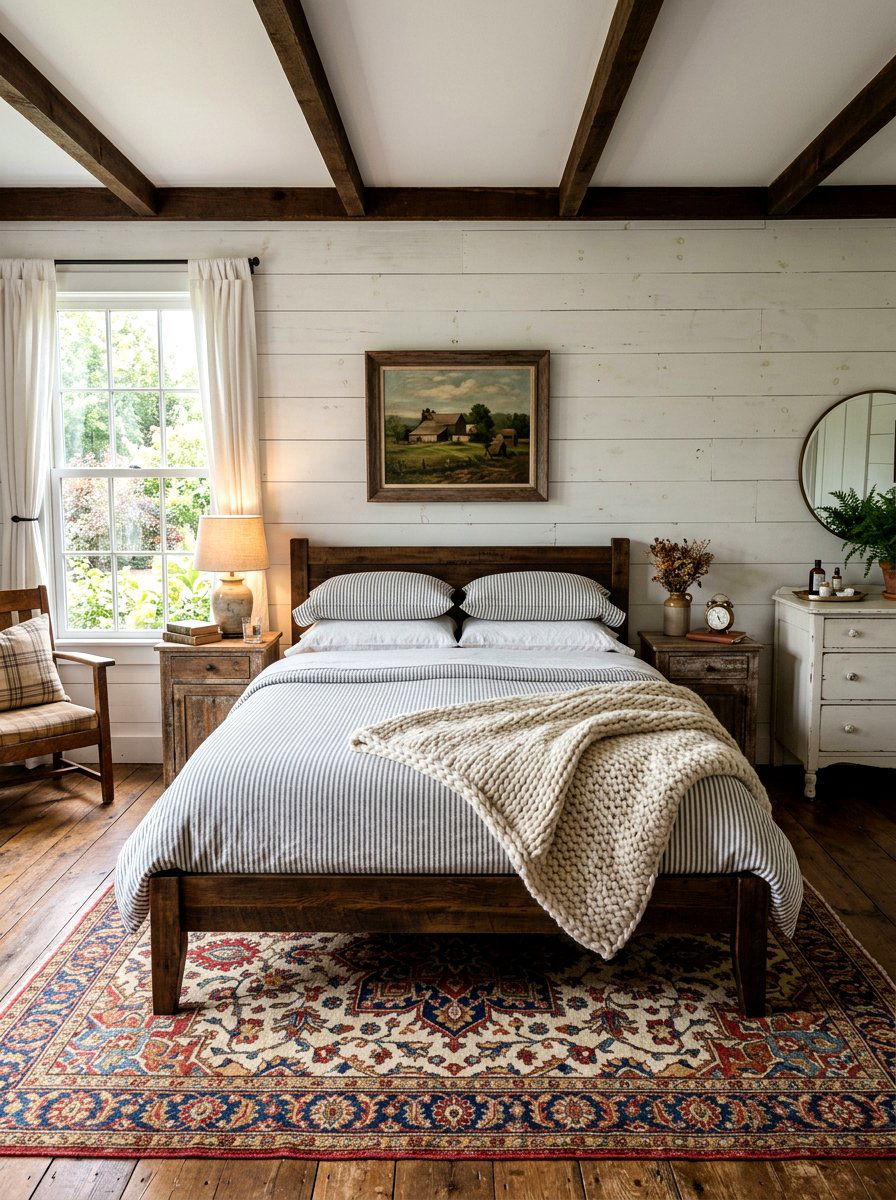 Traditional Ticking Stripe Bedding - 30 candy stripe bedroom ideas