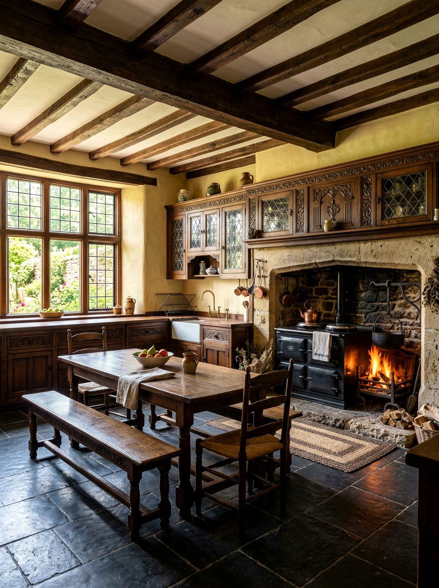 Traditional Tudor Farmhouse Kitchen - 30 European farmhouse kitchen ideas