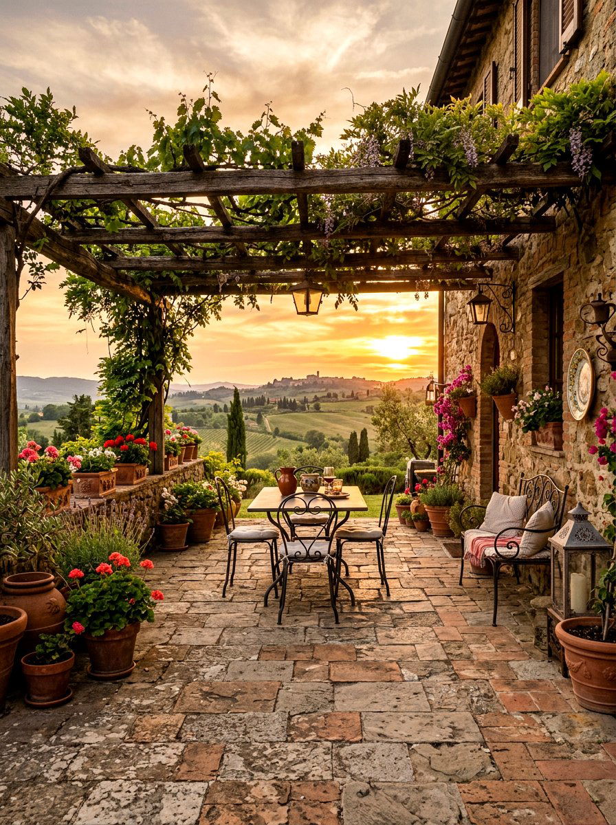 Traditional Tuscan Patio - 30 wine country patio ideas
